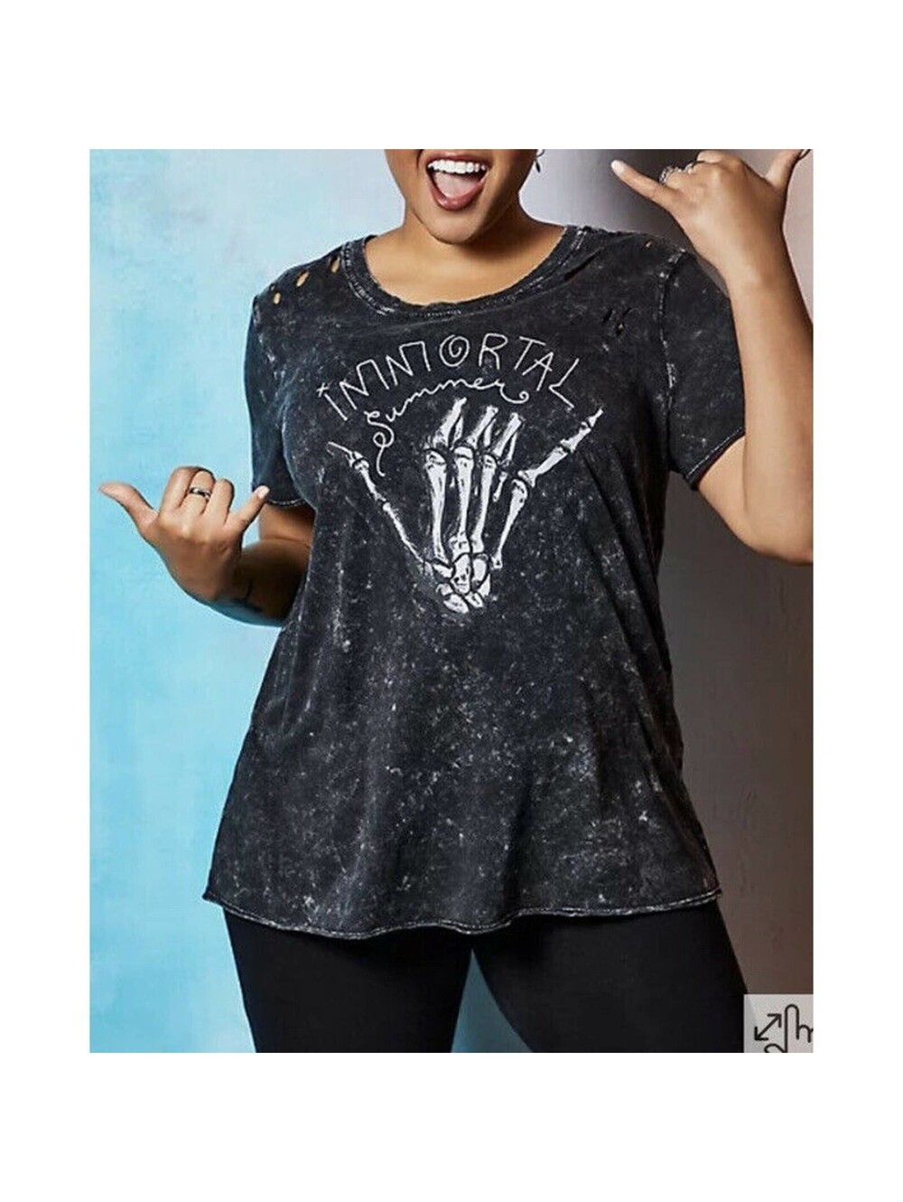 TORRID 6X LOVESICK IMMORTAL BLACK DESTRUCTED TEE